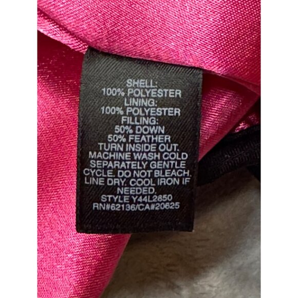 Guess Womens Medium coat Black Hooded Puffer Pink Lining Down/Feather Blend - Picture 5 of 16